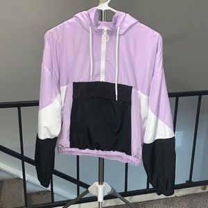 Lilac,black, white windbreaker